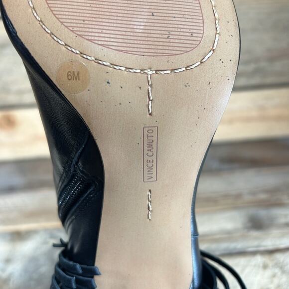 Vince Camuto Amenala Heeled Peep Toe Bootie - Black Leather - 6 - NWOB - Picture 8 of 8